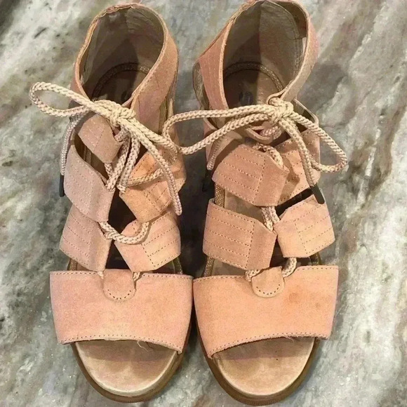 Women’s SOREL Joanie II Lace Casual Wedge Suede Sandal- Size 7 - Picture 7 of 8